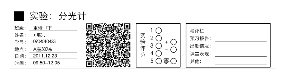 报告页头